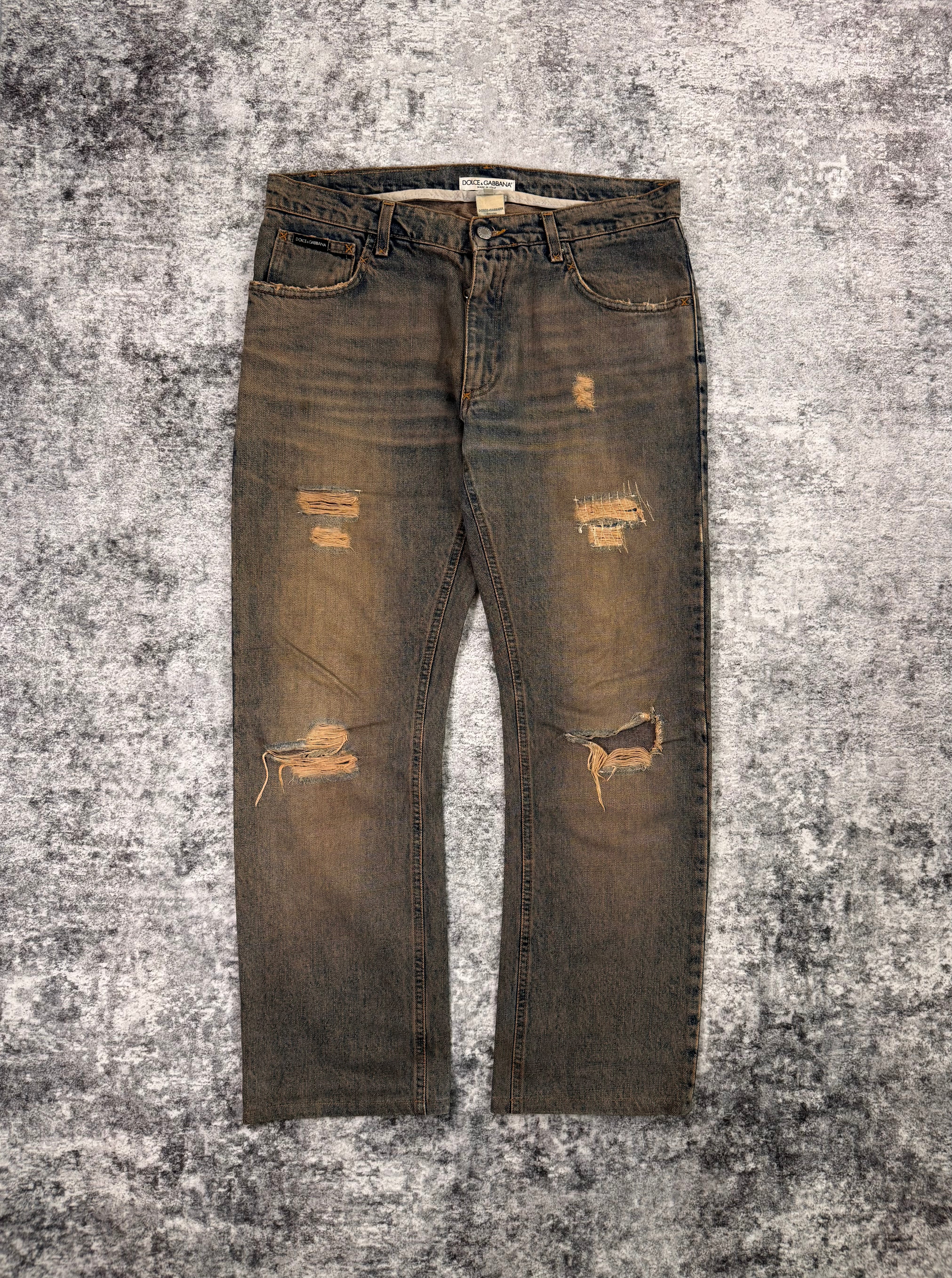Dolce & Gabbana 00s Mudwash Distress Denim
