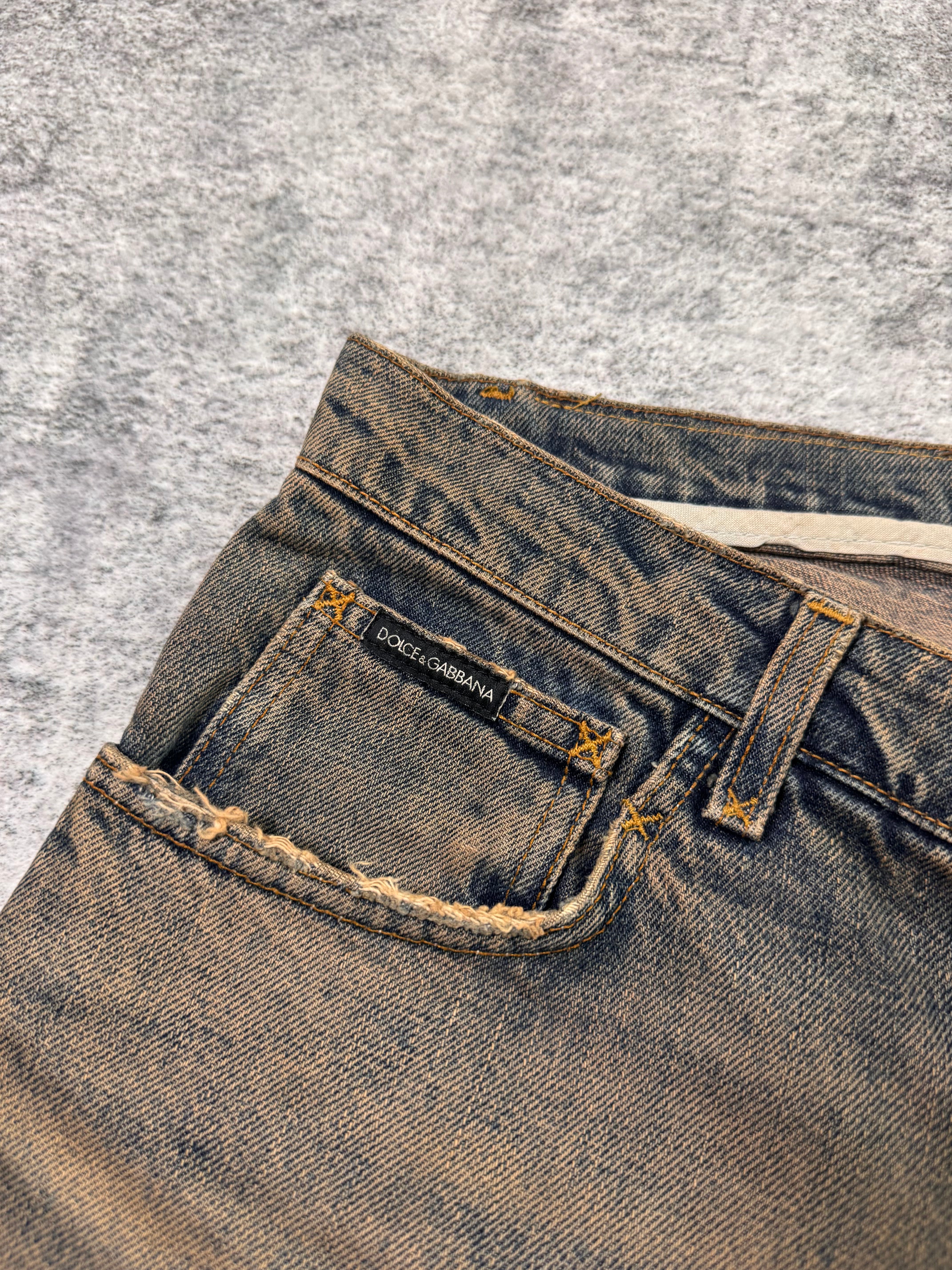 Dolce & Gabbana 00s Mudwash Distress Denim