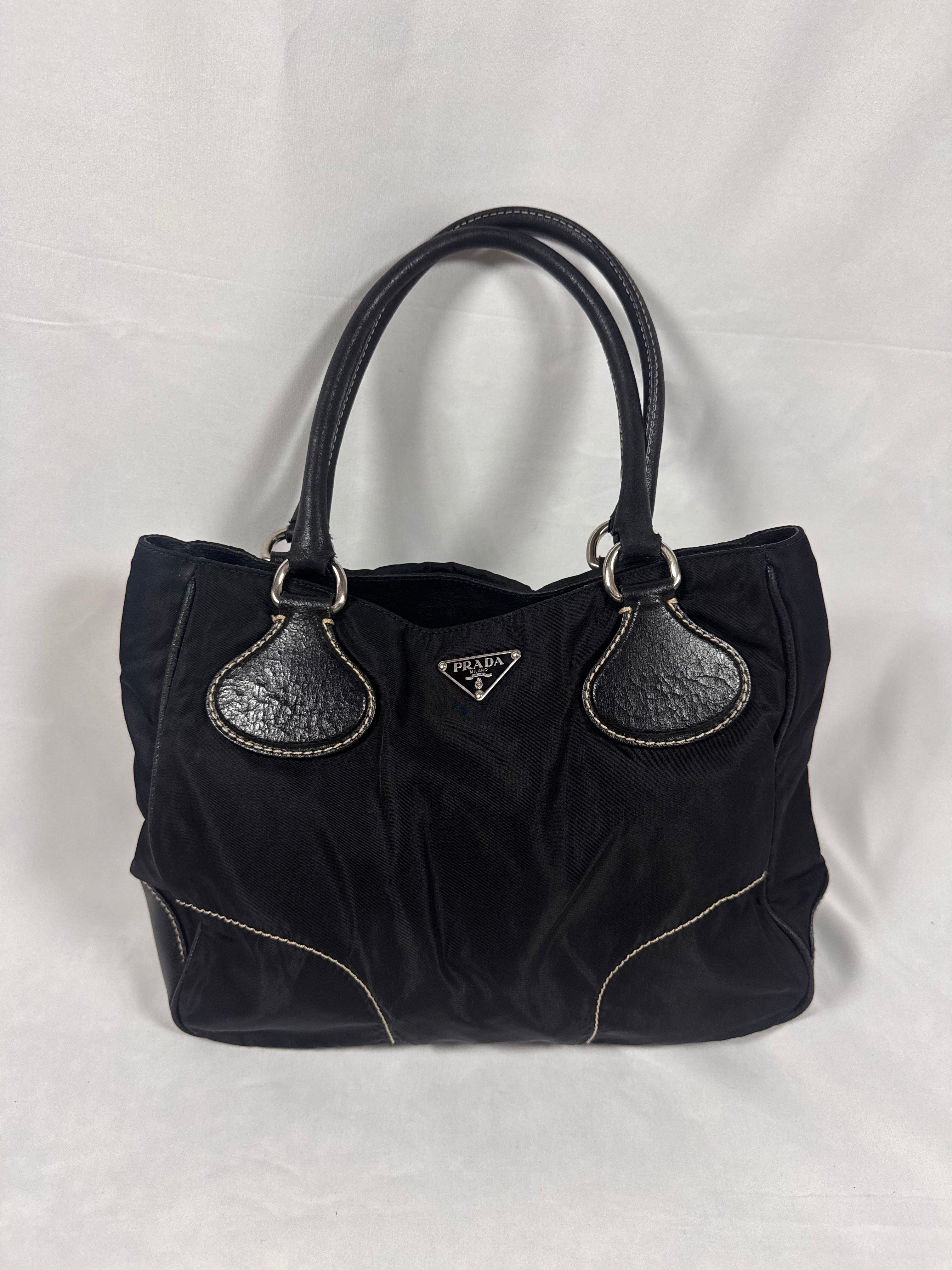 Prada Milano 'Nero' Hybrid Calf Leather Nylon Bag