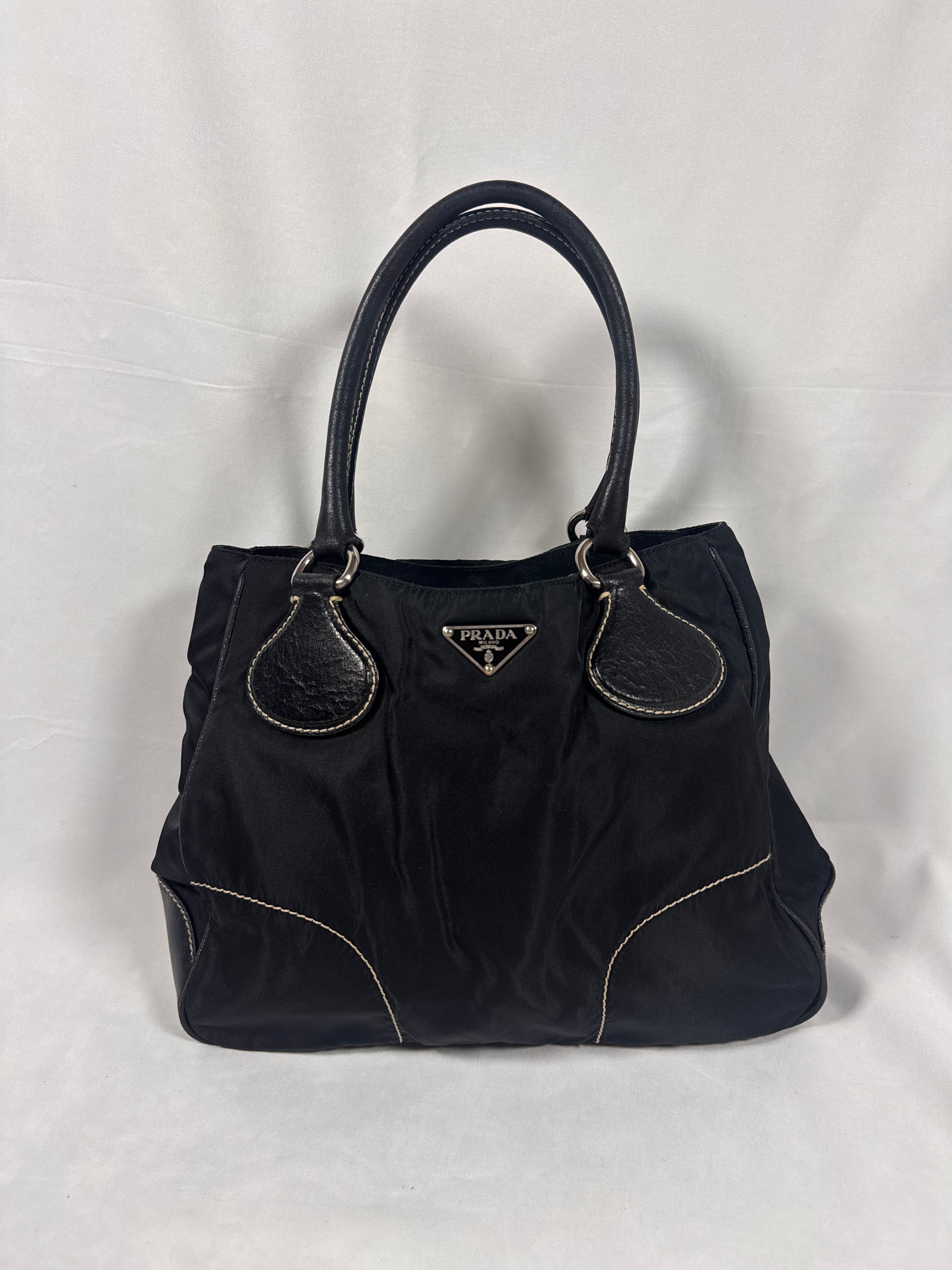 Prada Milano 'Nero' Hybrid Calf Leather Nylon Bag