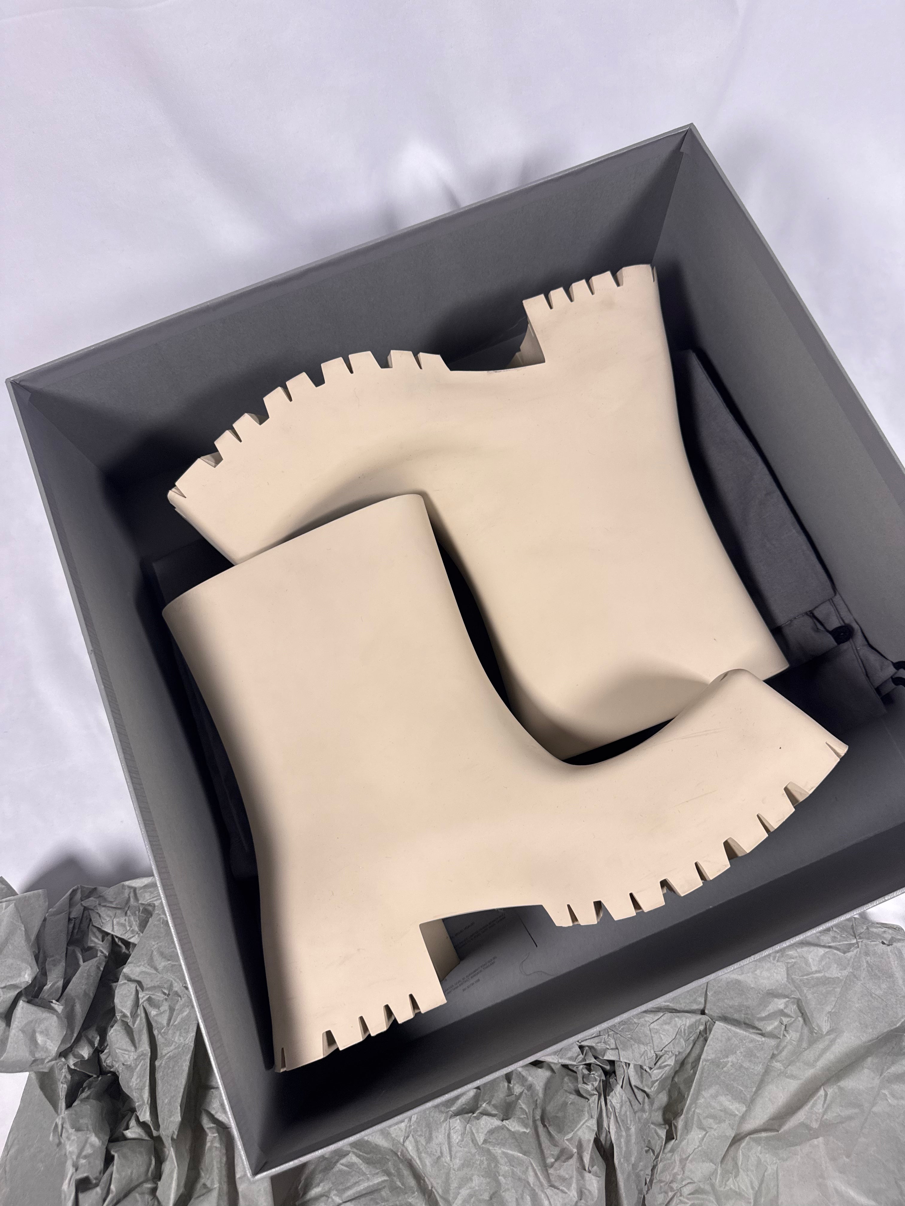 SS22 Balenciaga 'Cream' Trooper Rubberized Boots