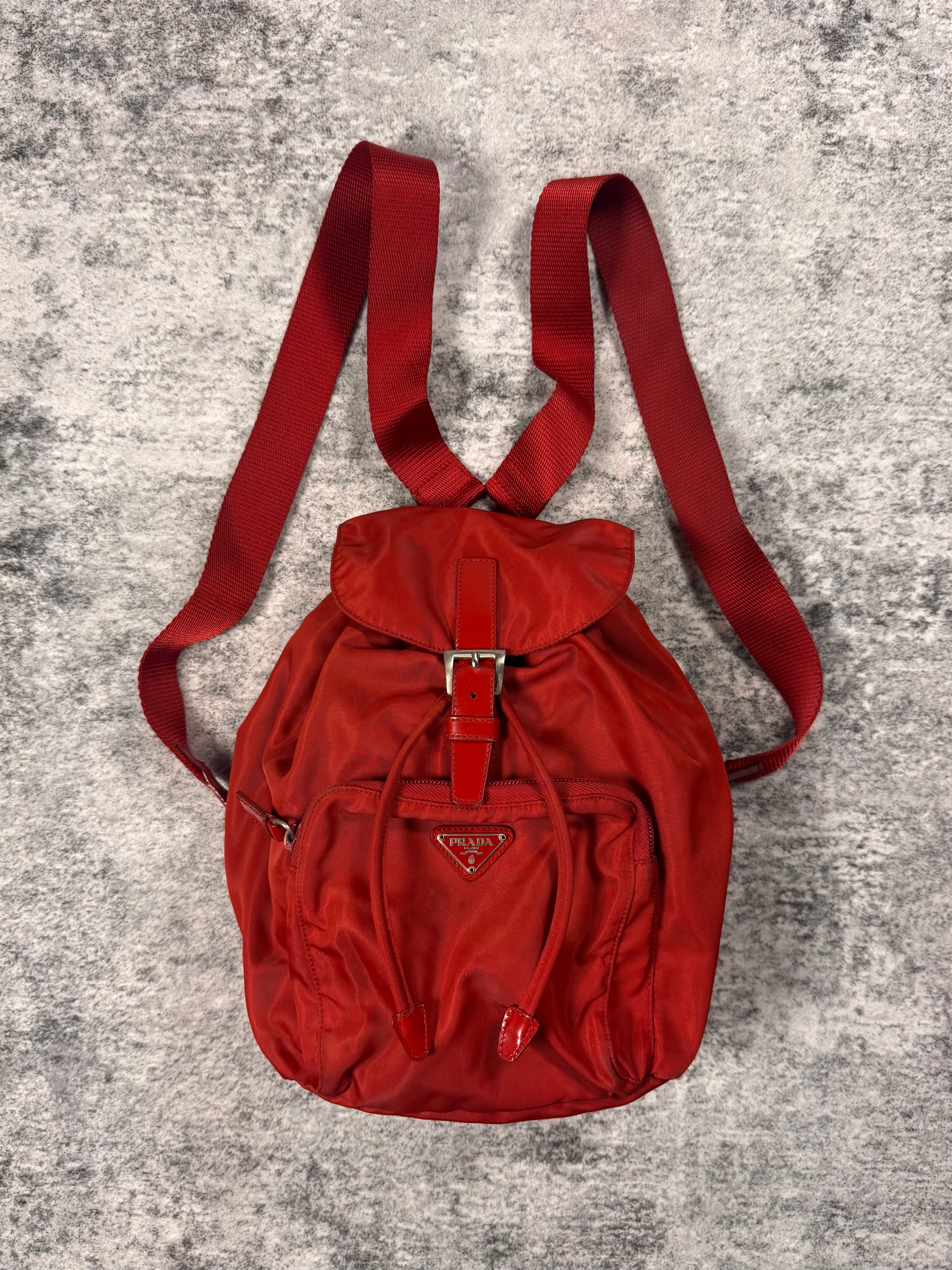 Prada Milano ‘Cherry’ Mini Tessuto Nylon Backpack
