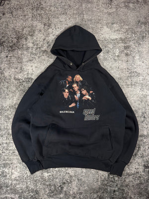 Balenciaga piece with speed hunters graphic on a oversized silhouette black hoodie 
