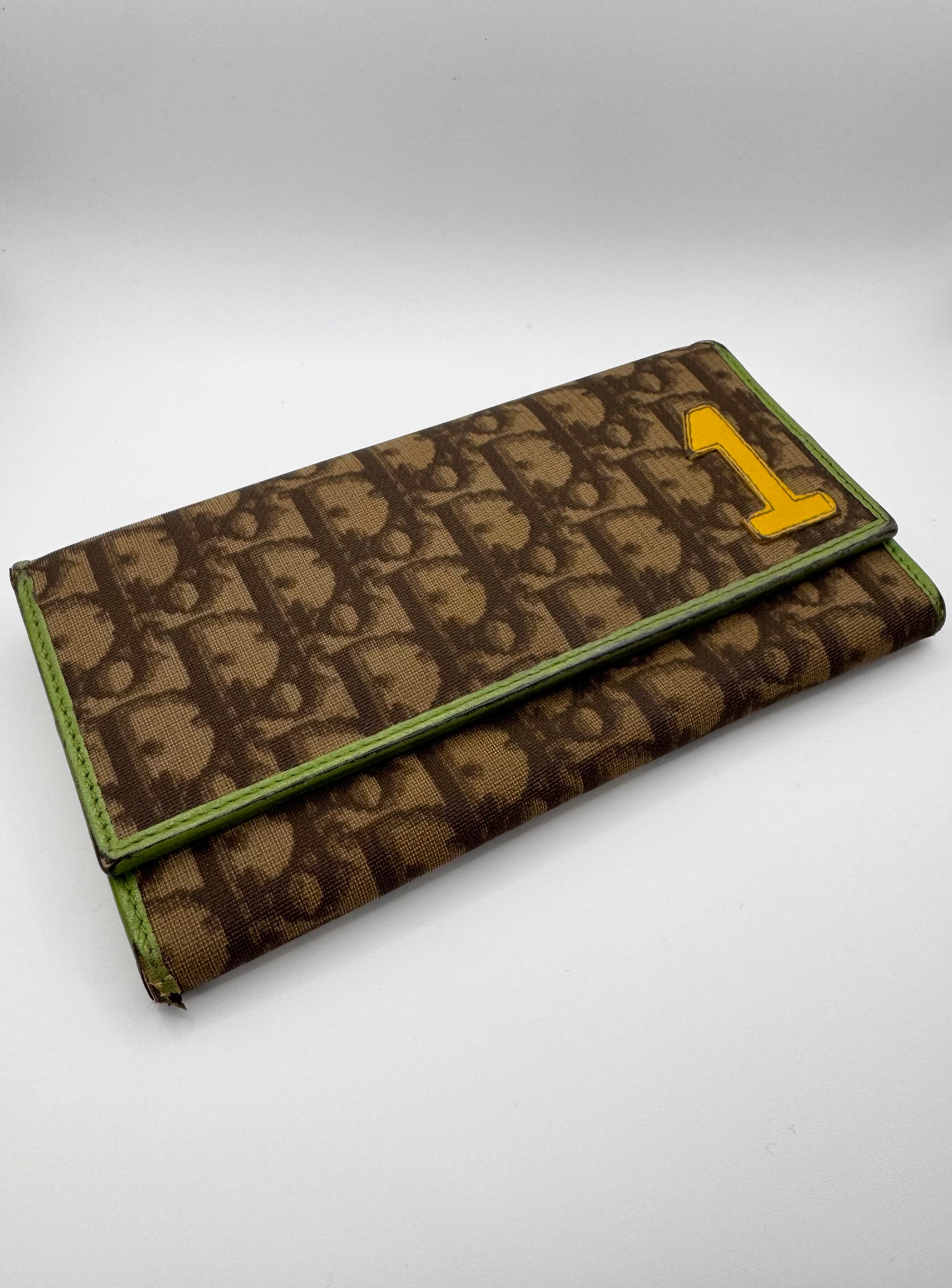 2000s Christian Dior 'Trotter' 1 Brown Monogram Wallet