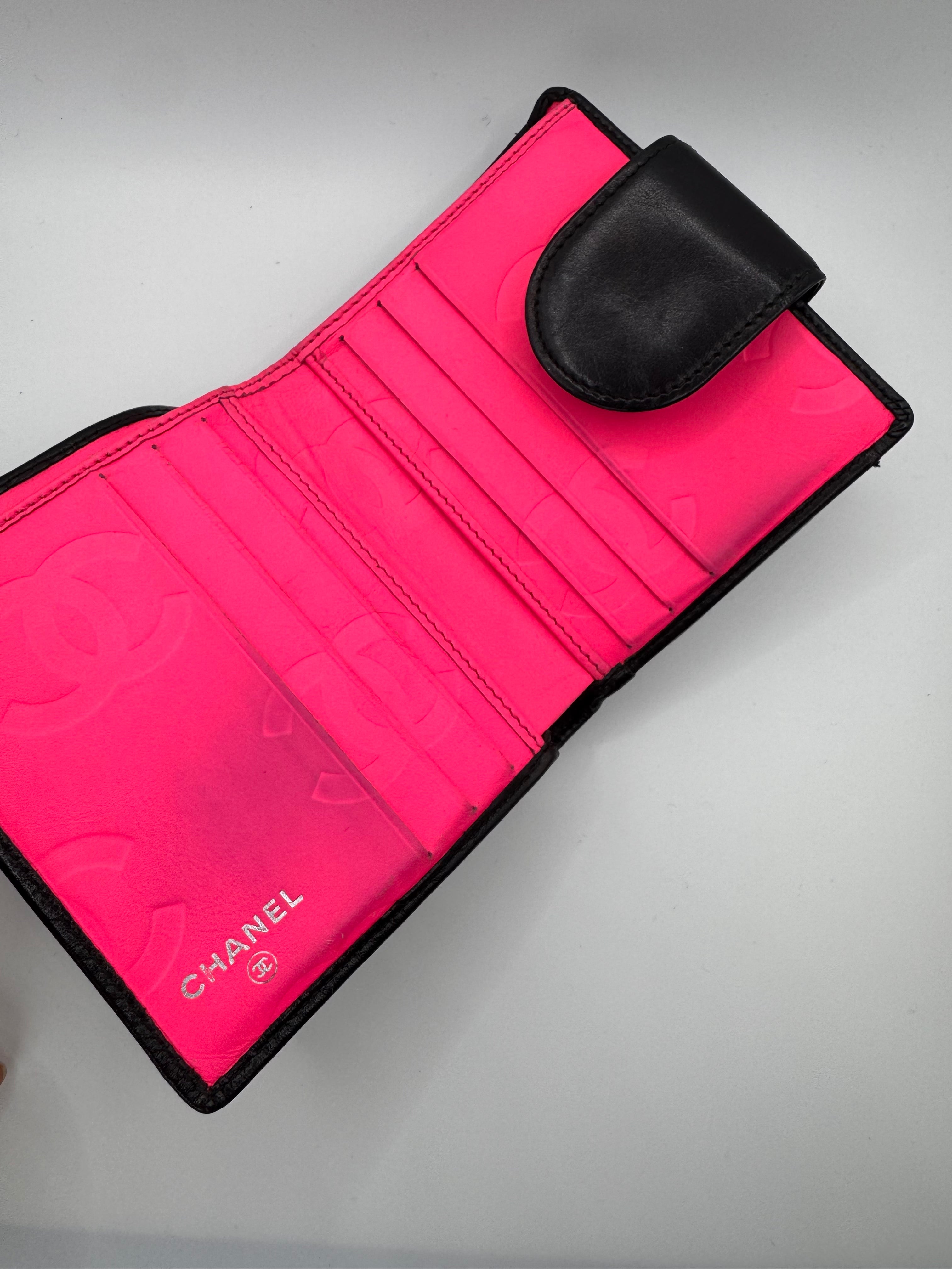 2000s Chanel 'Cambon Ligne' Black Leather Wallet