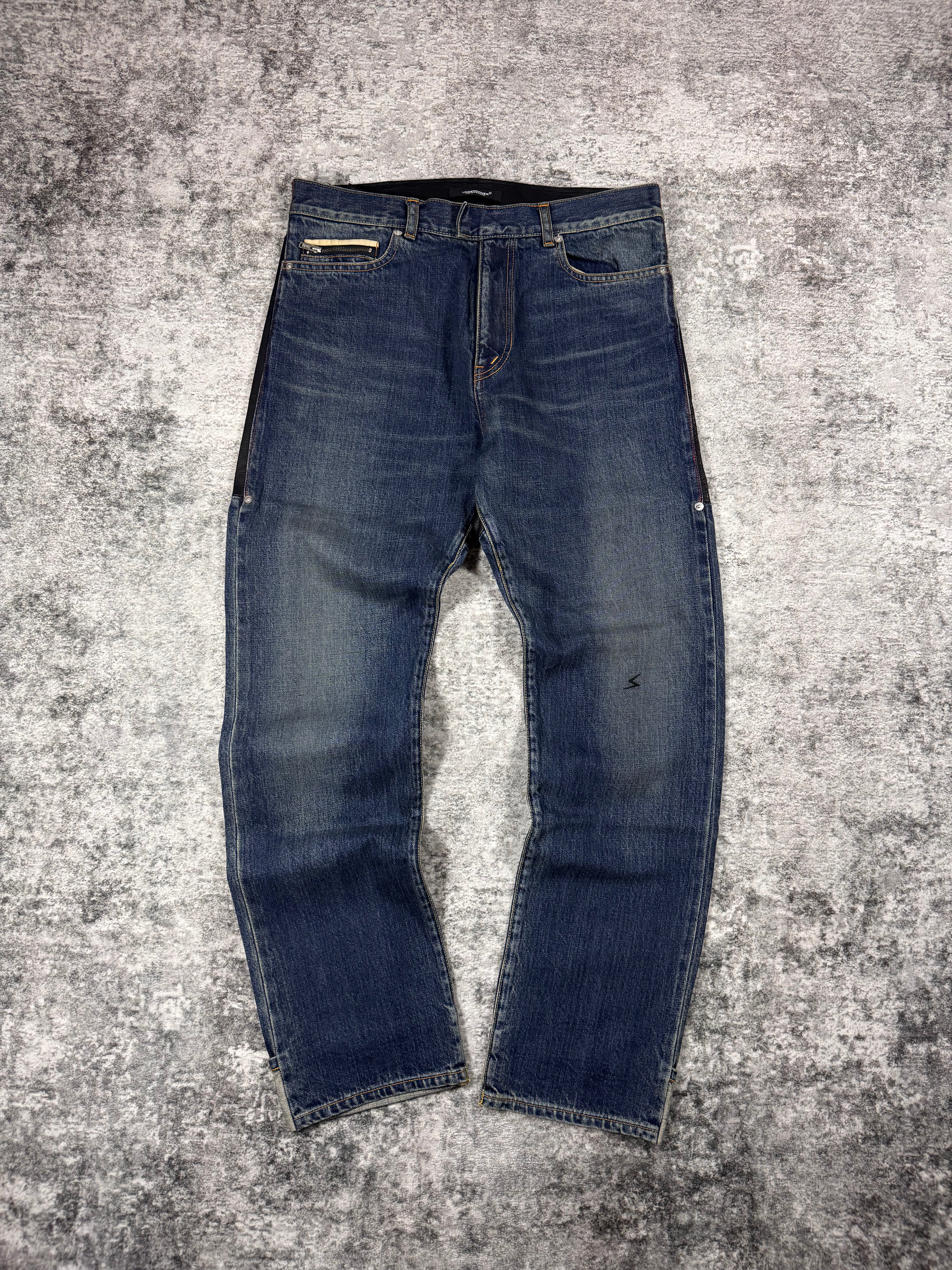 FW23 Undercover Hybrid Calf Leather Split Denim