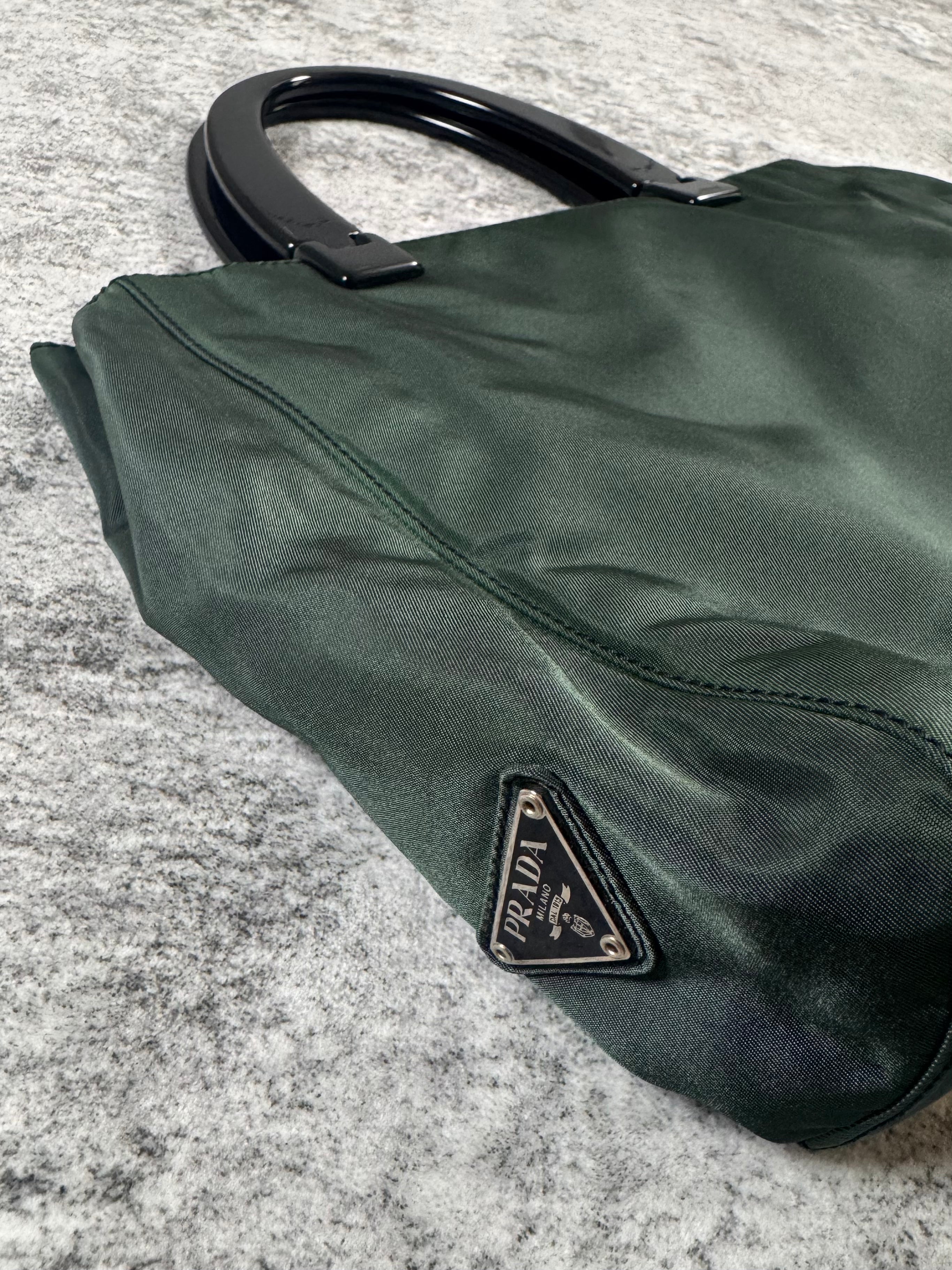 2000s Prada Milano ‘Ebano’ Black Handle Nylon Bag
