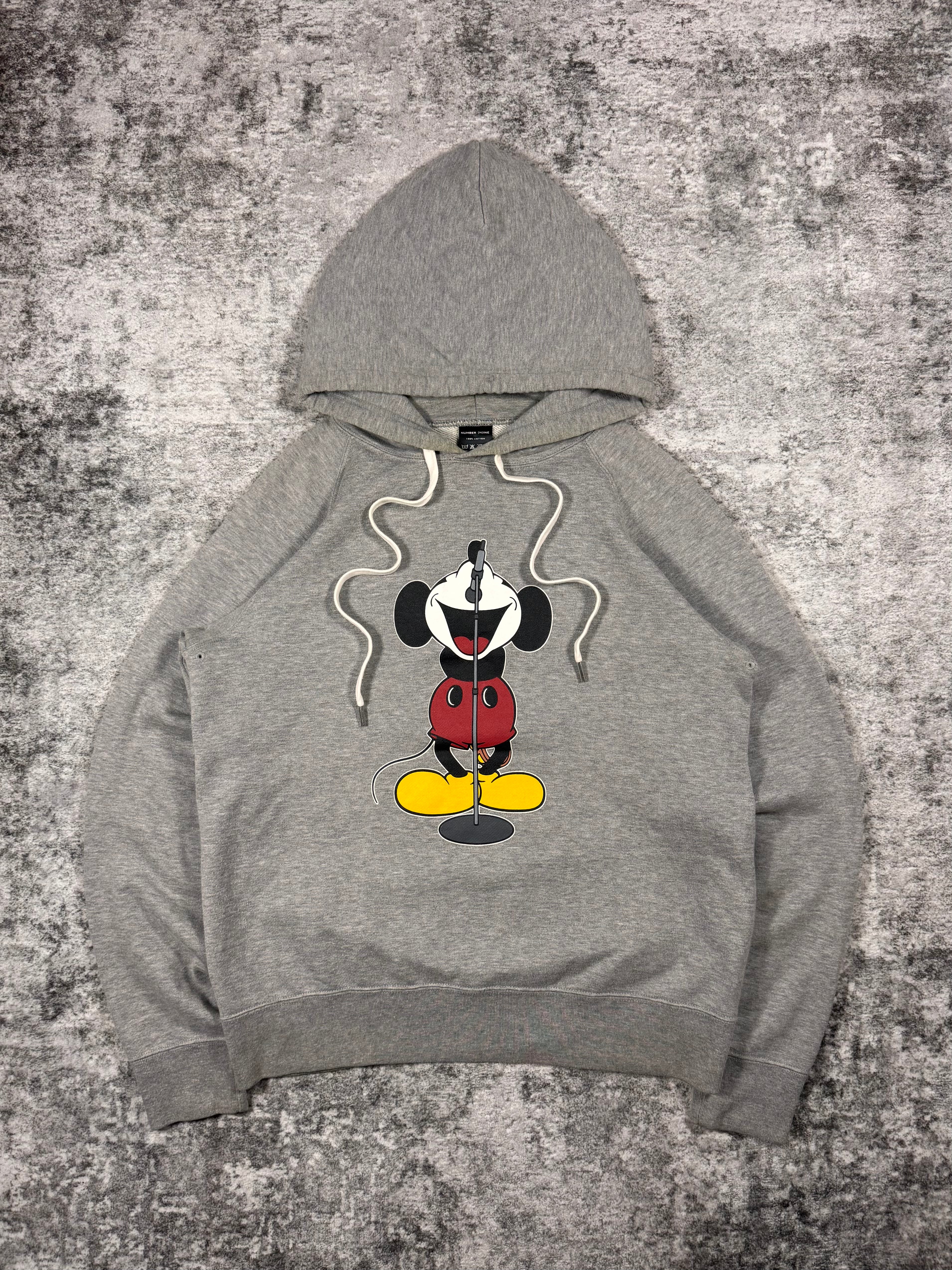 Number (N)ine Mickey Liam Gallagher hoodie front graphic microphone print