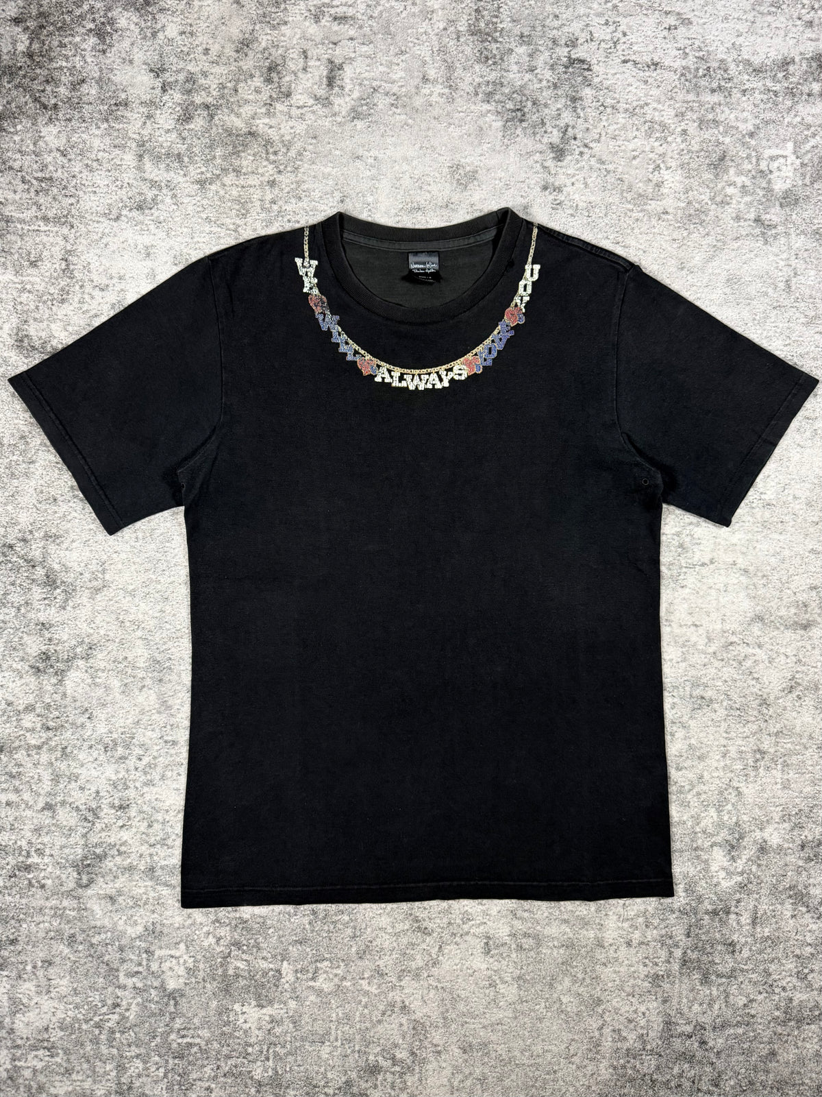 Classic Number Nine t shirt from Autumn Winter 2003 Touch Me Im Sick T shirt with distressed crying heart necklace on the collar 